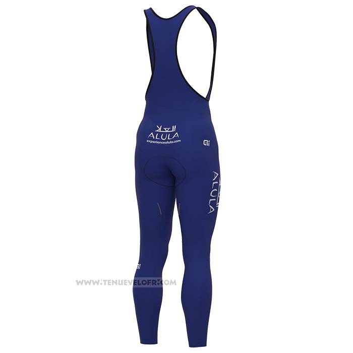 2023 Maillot Cyclisme Jayco Alula Bleu Blanc Manches Longues et Cuissard